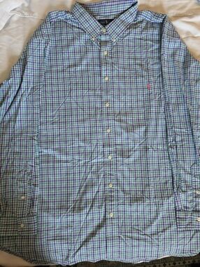 Ralph Lauren Blue, Green & Purple Plaid Button-Down Shirt